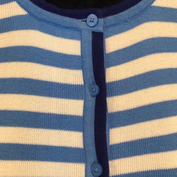 Liz Claiborne stripped button front cotton cardigan blue and white size large - Picture 4 of 6